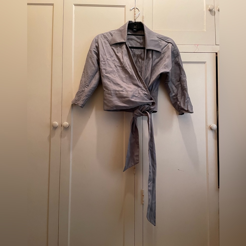 Couture for Every Body grey wrap top